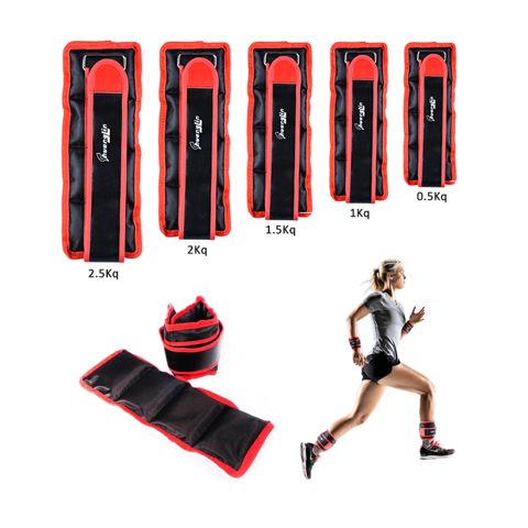 Sunlin Əl və Ayaq üçün Ağırlıq 2 x 0.5kq Dəmir Qumundan Hazırlanmış Velcro Qruz — Fitness və Yoga