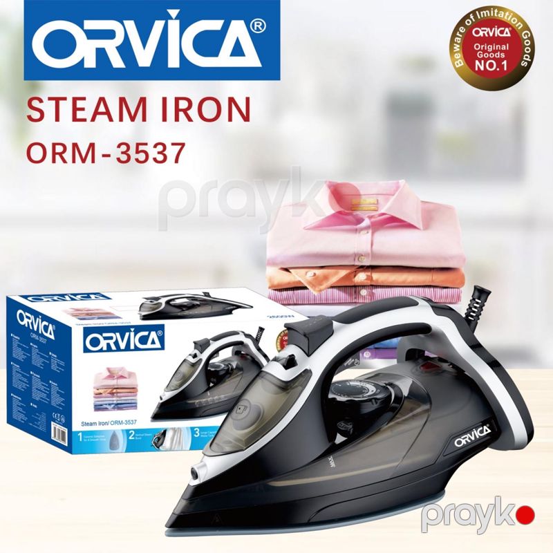 Orvica ORM-3537 - Ütü Buxarlı Ütü Keramik Altlıqlı Güclü Ütü 3000W Güc — Ev texnikası, Bakı (3)