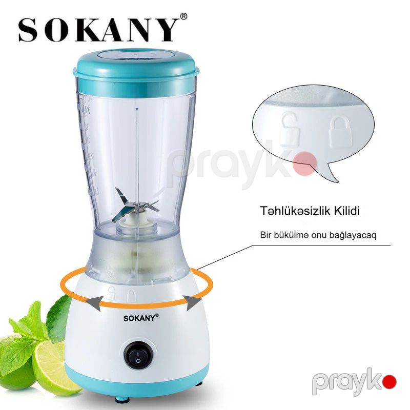 Sokany BL703A Çoxfunksiyalı Elektrikli Blender Mini Blender 300 W — Blenderlər, xırdalayanlar və mikserlər, Bakı (5)