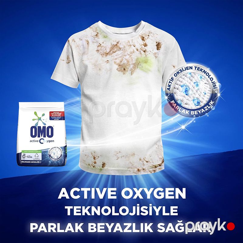 OMO Matıc Aktiv Oxygen 4500 GR Tozu Yuyucu Ağlar 4.5 KG 30 Yuma Beyazlar Toz Deterjanı 4.5 KG — Mallar, Bakı (3)