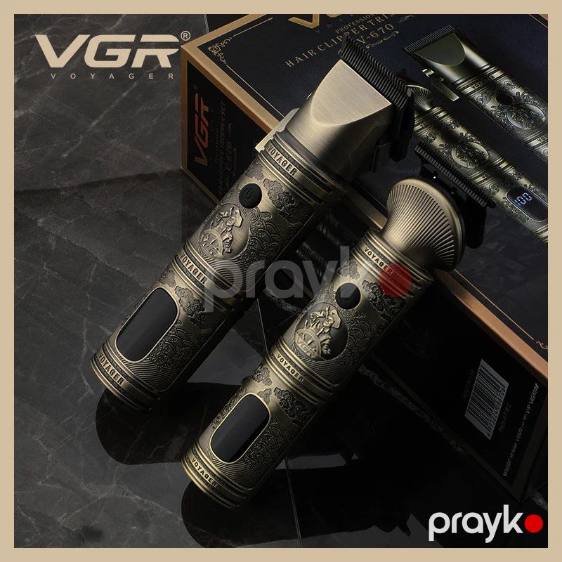 VGR Saç Qırxan Təraş Maşını Vintage Saç Kəsmə Dəsti Professional Kişi Saç Qırxan Elektrikli Matel Trimmer Dəsti Bərbər üçün V-670 — Usturalar, trimmerler və epilyatorlar, Bakı (5)