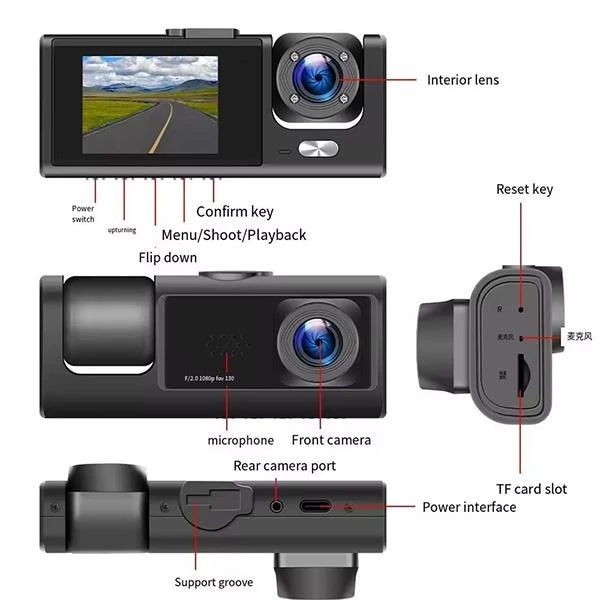 3 Kameralı Full HD avtomobil videoregistratoru — Mallar, Bakı (4)