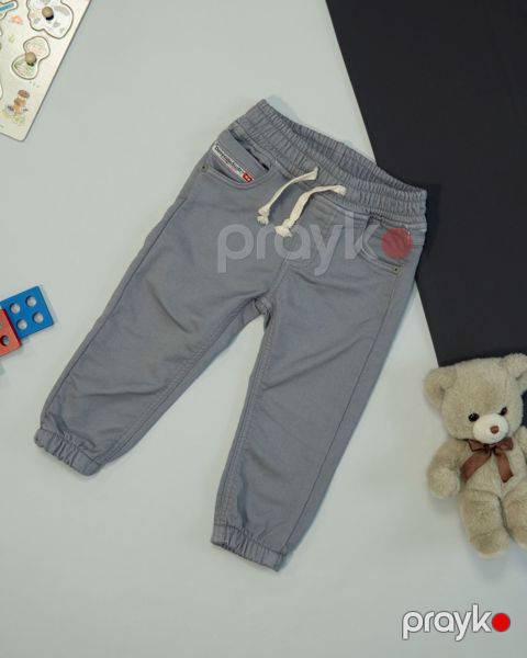 Oğlanlar üçün gündəlik şalvar 413611, boz, pambıq, ölçü 6 ay — Bakı