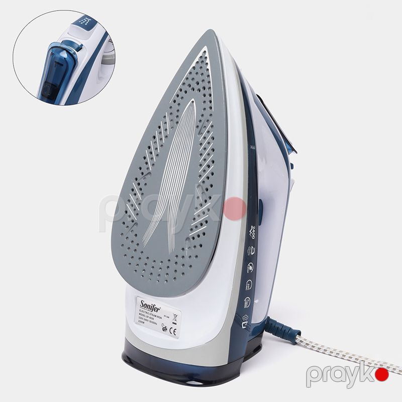 Sonıfer SF-9056 Yüksək Güclü Davamlı Buxar Özəlliyi İlə Peşəkar Geyim Ütüsü 2200W Elektrikli Keramik Buxarlı Ütüsü — Ev texnikası, Bakı (3)