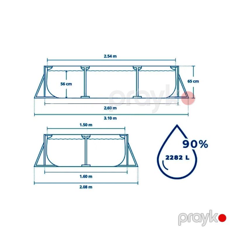 İntex 28271 Metal Frame Hovuz 260 160 65 sm — Hovuzlar, Bakı (4)