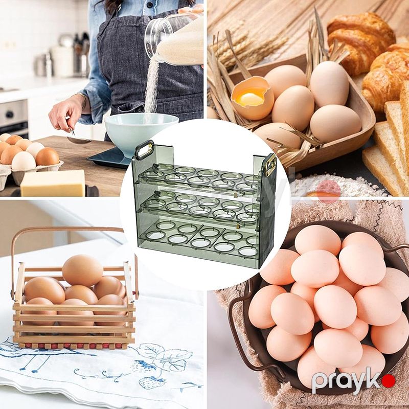 Yumurta Saxlama Rəfi 3 Pilləli Yumurta Saxlama Qutusu Soyuducu Üçün Şəffaf Yumurta Saxlama Organizer — Qablar və mətbəx əşyaları, Bakı (4)