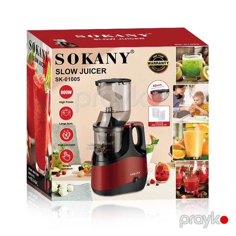 Sokany SK-01005 - Şirəçəkən Elektrikli İki Ötürücülü Meyvə Şirəsi Sıxan 800W Güc — Digər mətbəx texnikası, Bakı (5)