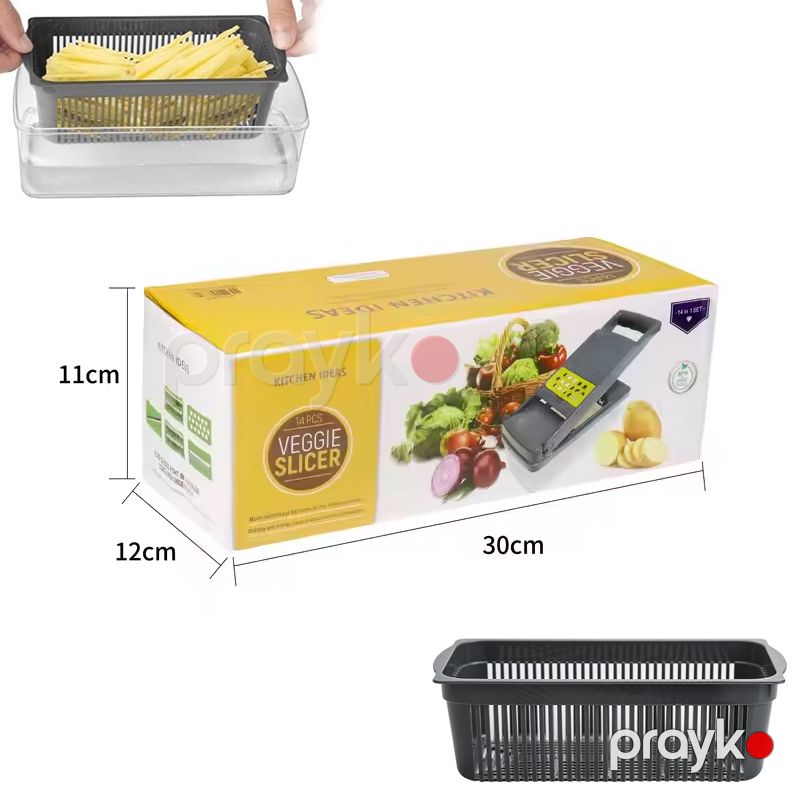 Veggie Slicer Tərəvəz Doğrayıcı 14 Parça Ərzaq və Tərəvəz Kəsicisi, Soğan, Kartof və Meyvələr üçün Dicer JD-2291 — Ev texnikası, Bakı (7)
