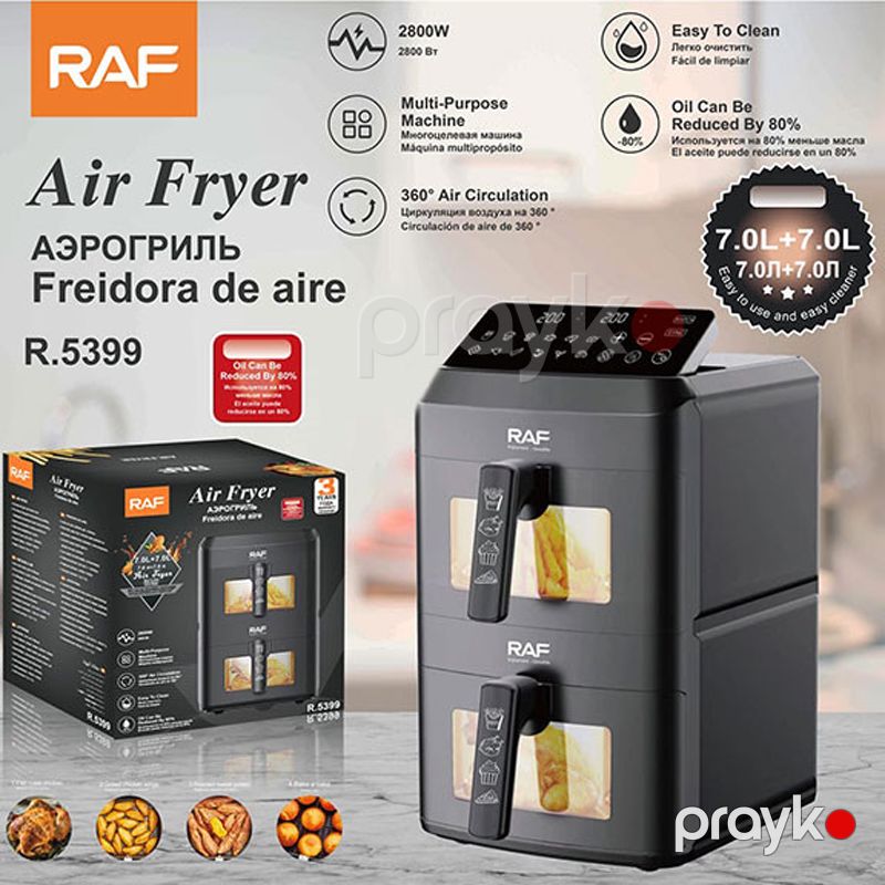RAF R.5399 - Fritür, 2800W Güc, 14L (7L+7L) Cüt Bölmə, Asan Təmizləmə, Sensorlu İdarəetmə — Digər mətbəx texnikası, Bakı (3)