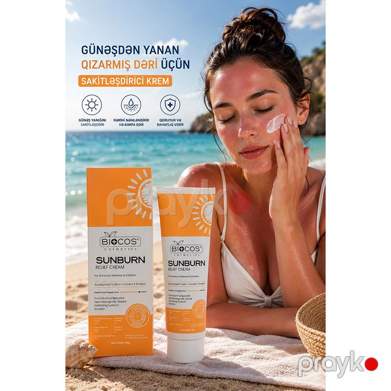 Biocos Sunburn Relief Cream – Günəş Yanığı Üçün Sakitləşdirici Krem 80 q — Gözəllik və səhiyyə, Bakı (2)
