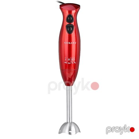 Sokany SK-5011 Qırmızı Dizaynlı Paslanmayan Polad Əl Blender Elektrikli İki Sürətli Əl Blenderi — Bakı