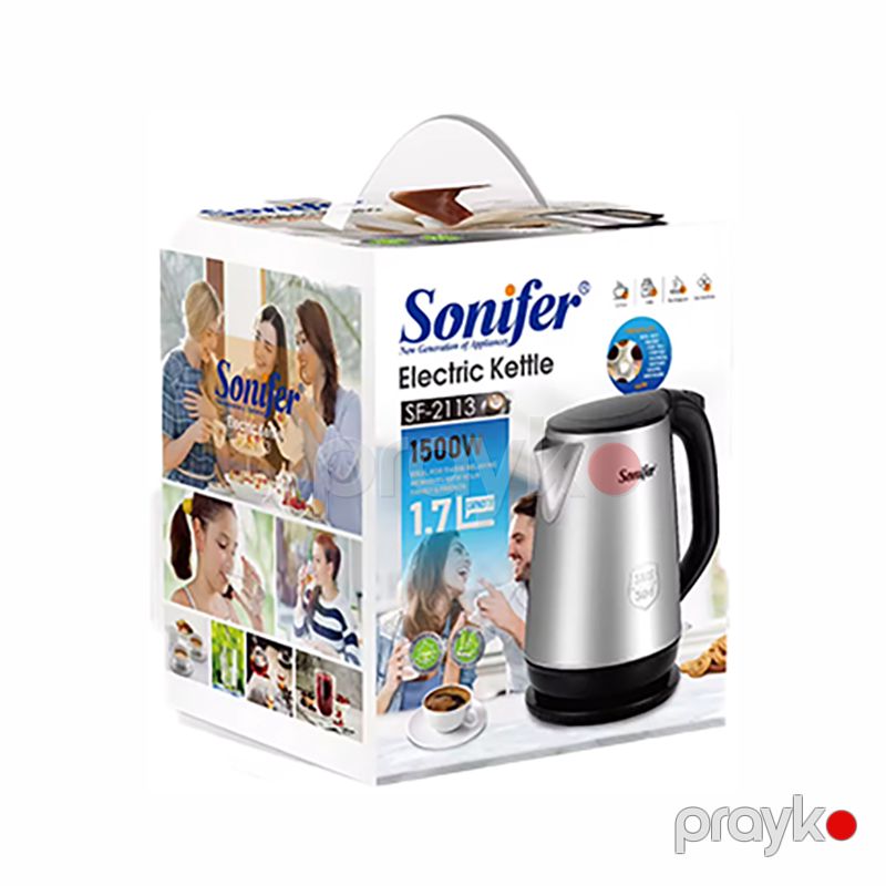 Sonifer SF-2113 Elektrikli Çaydan Paslanmaz Polad Çaydan 1500W Tutumu 1.7L — Elektrik çaydanları və termoslar, Bakı (4)