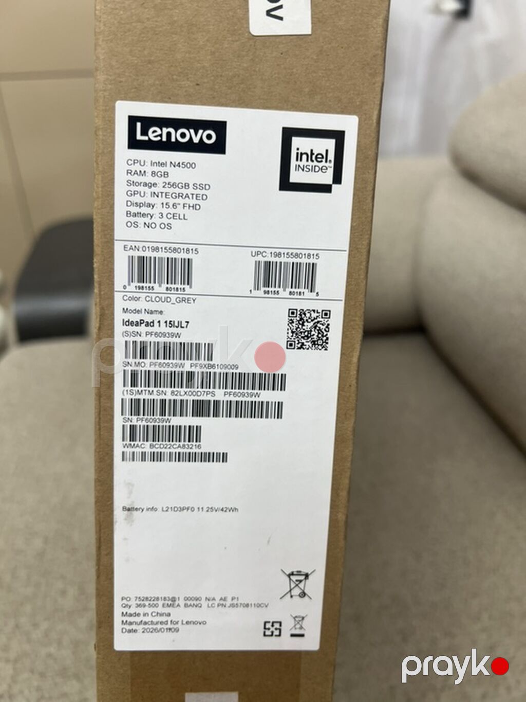 Lenovo IdeaPad 1 15IJL7 (Model: 82LX) noutbuk - Rəng: Cloud Grey — Lenovo, Masazır (2)