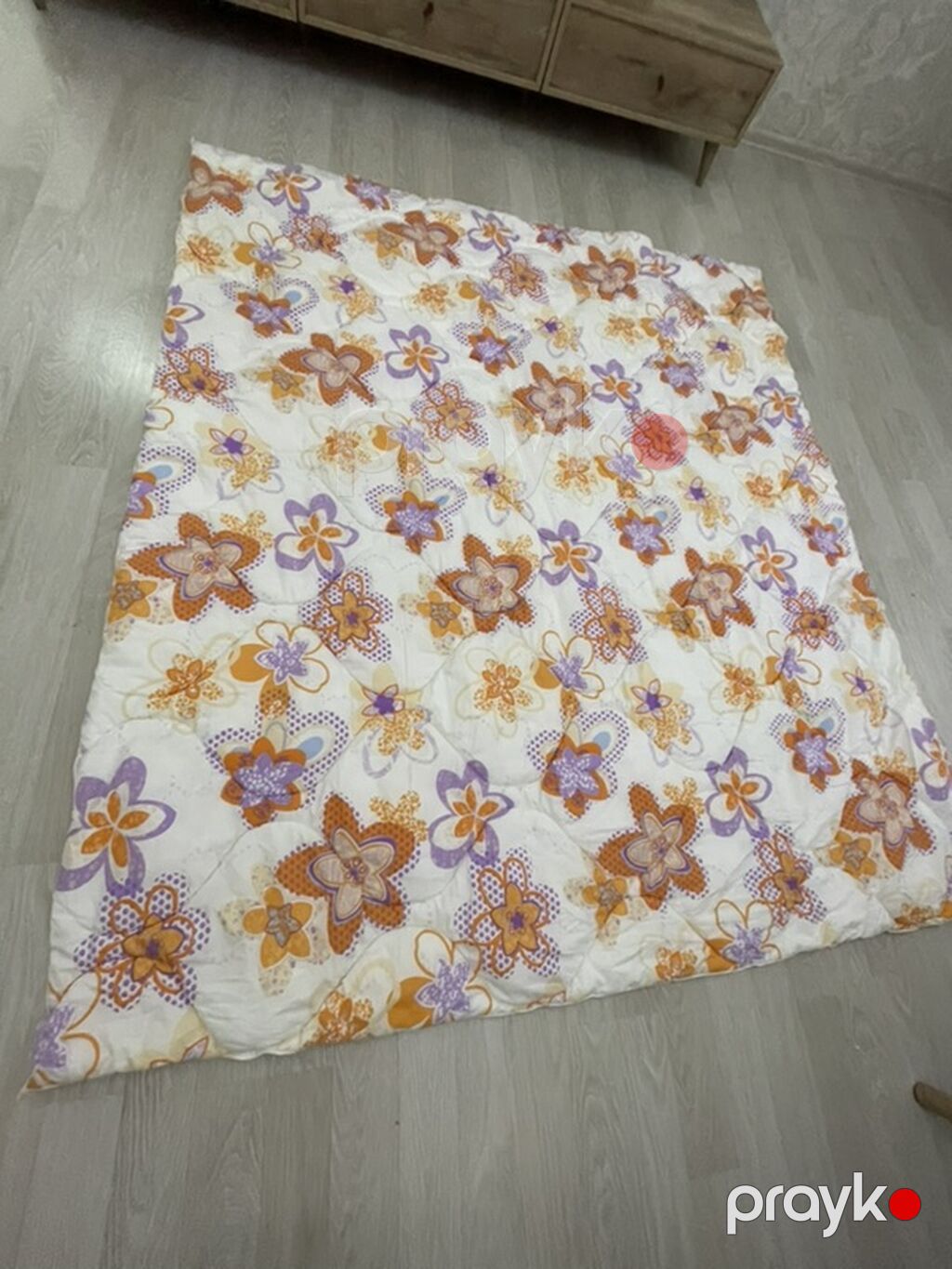 Yumşaq yorğan – Popria Home Textile - Naqış: ağ fon üzərində narıncı — Yorğanlar, Xırdalan (2)