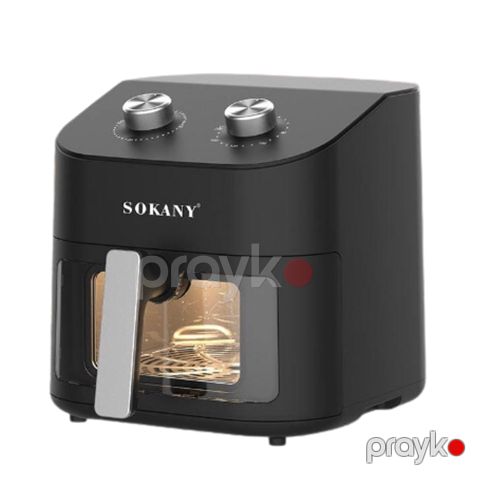 Sokany SK-10056 Hava Fritöz Qara Rəngli İstliyə Davamlı Air Frey 1800W 7,5 litr Yapışmayan Bişirmə Səthi Fritöz — Bakı