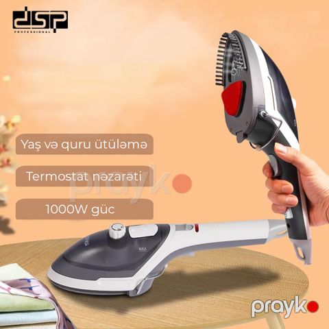 DSP Çoxfunksiyalı Protativ Buxarlı Ütü Geyimləriniz Üçün İkiqat Ütüləmə Yaş Və Quru Geyimlər Üçün Uygun Buxarlı Ütü 1000W — Bakı