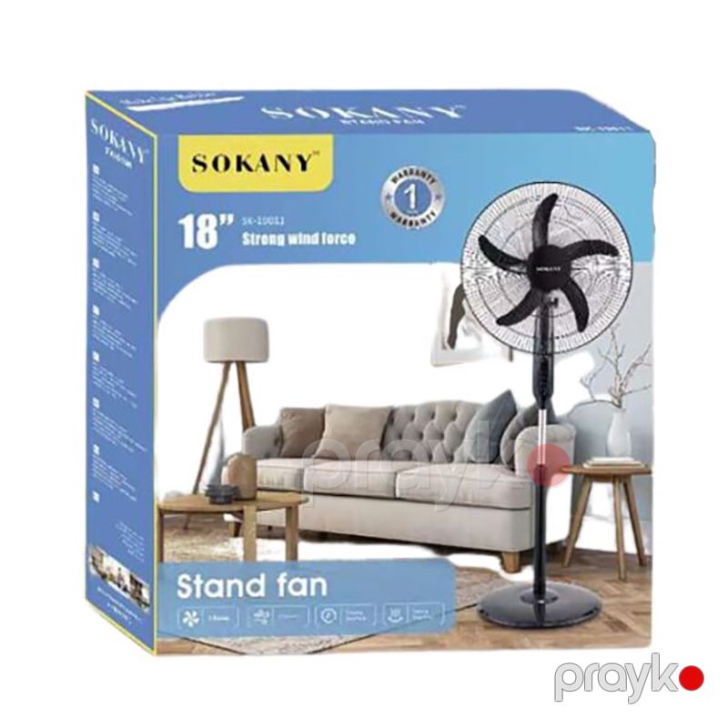 Sokany SK-19011 Ventilyator 3 Sürət Ayarlı Ventilyator 5 Fırlanan Bıçaq Ventilyator Sərinkeş — Ventilyatorlar, Bakı (3)