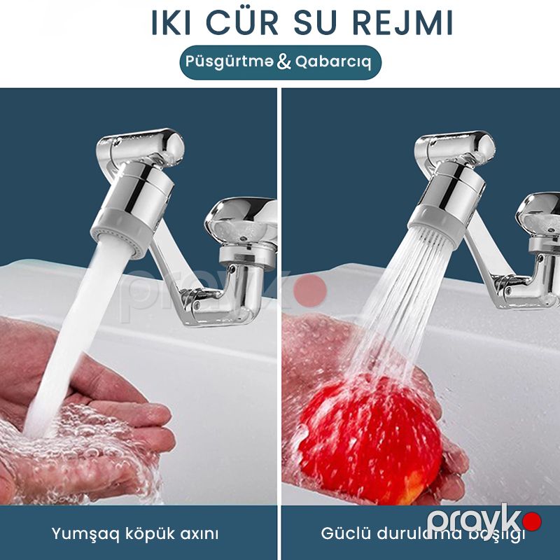 Universal 180° Fırlanan 2 Funksiyalı Su Kranı Filter Kran Funksional Mətbəx Vanna Otağı Kranı — Mallar, Bakı (6)