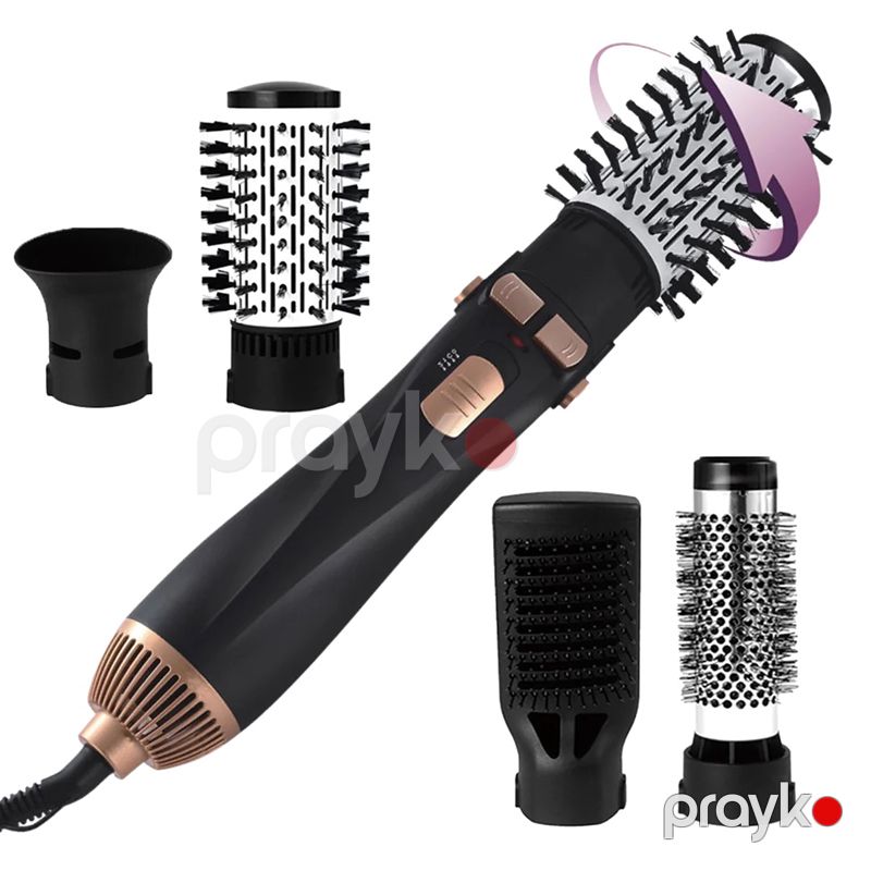 İsti Hava Fırçası 4 Başlıqlı Dəyişdirilə Bilən Fen Darağı Bir Addımlı Güclü Elektrikli Saç Düzləşdirici Roller Fen Qıvırıcı Styling Başlıq — Fən, Bakı (2)