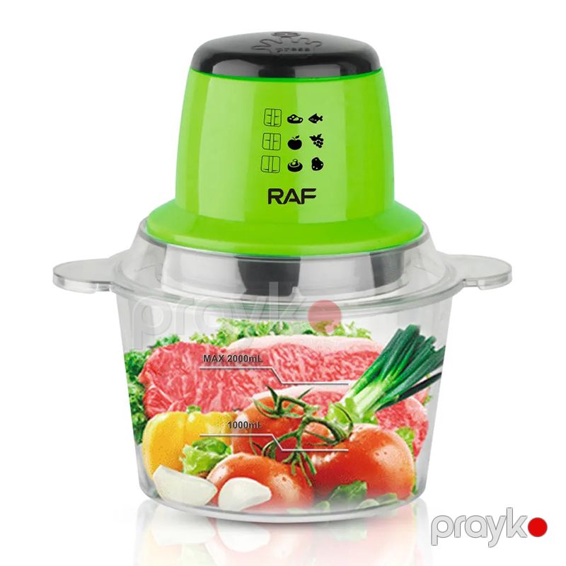 RAF Elketikli Mətbəx Blenderi 600W Uşaq Qidası Ət Soğan Tərəvəz Üçün Uyğun Polad Mətbət Doğrayıcı 2L R.7039 — Blenderlər, xırdalayanlar və mikserlər, Bakı (2)