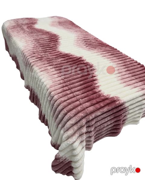 Pled-örtük 0400, pambıq/poliester, ağ/çəhrayı, 160x220 sm — Bakı