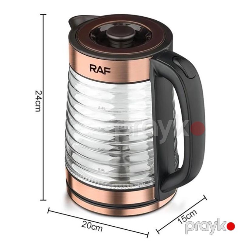 RAF Elektrik Çaydanı 2000 Vt Funksional Şüşə Çaydan 2.2L Tutuma Sahib Peşəkar LED Çaydan — Elektrik çaydanları və termoslar, Bakı (5)
