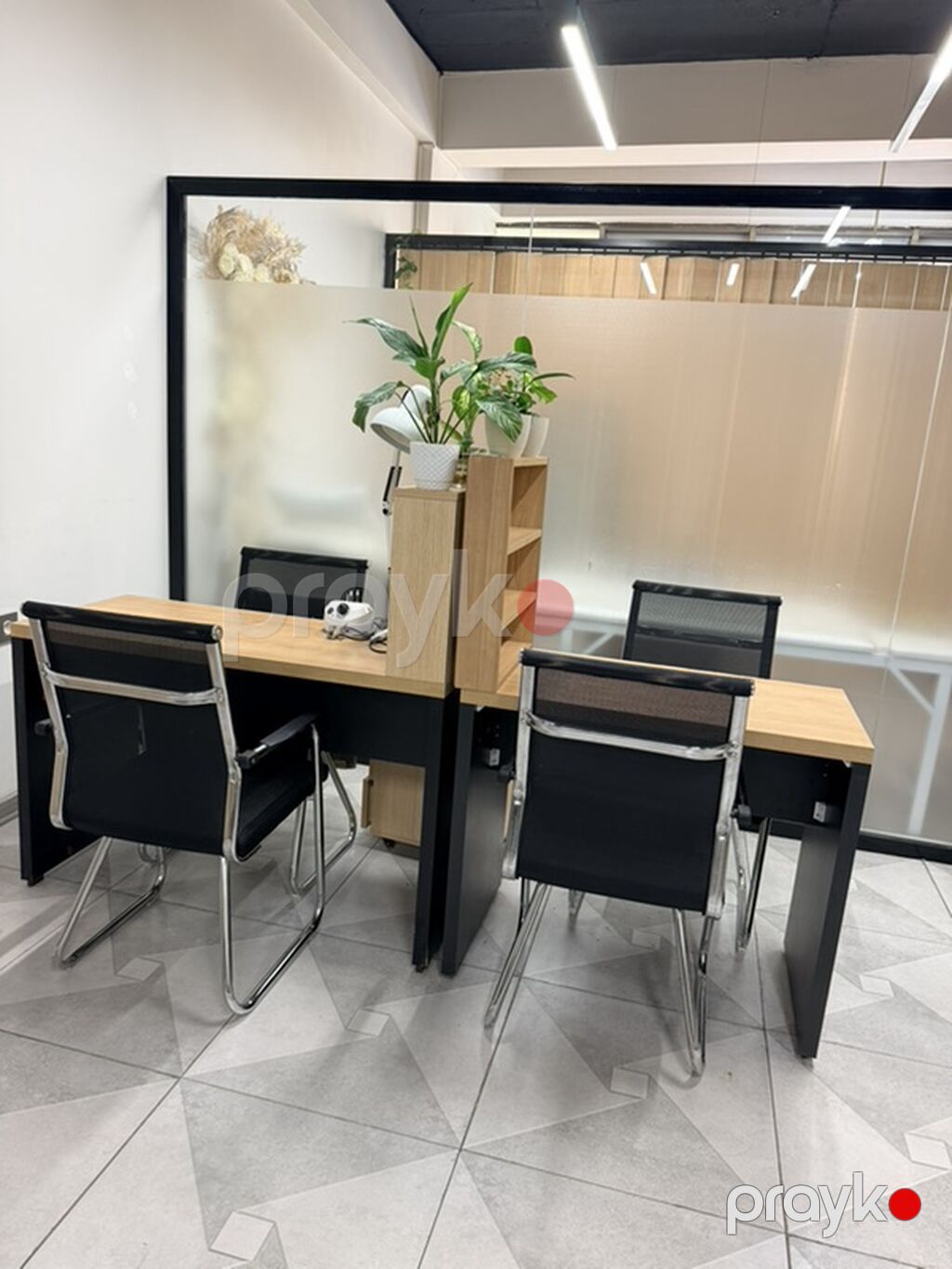 Düz masa, Siyirməsiz, Polkalı, Teksturalı laminat, Kredit yoxdur — Salon mebeli, Bakı (4)