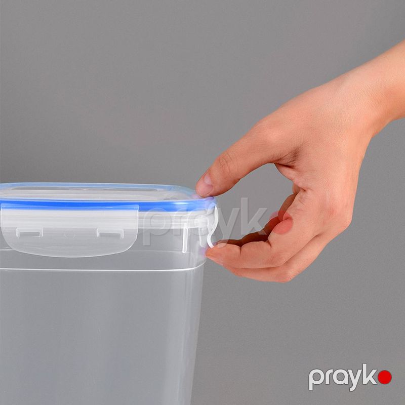Qida Saxlama Qabı Kilidli 3 Ədəd dərin kvadrat Saxlama qabı Şəffaf Plastik Dəst 575, 1075, 1900 ml — Qablar və mətbəx əşyaları, Bakı (3)