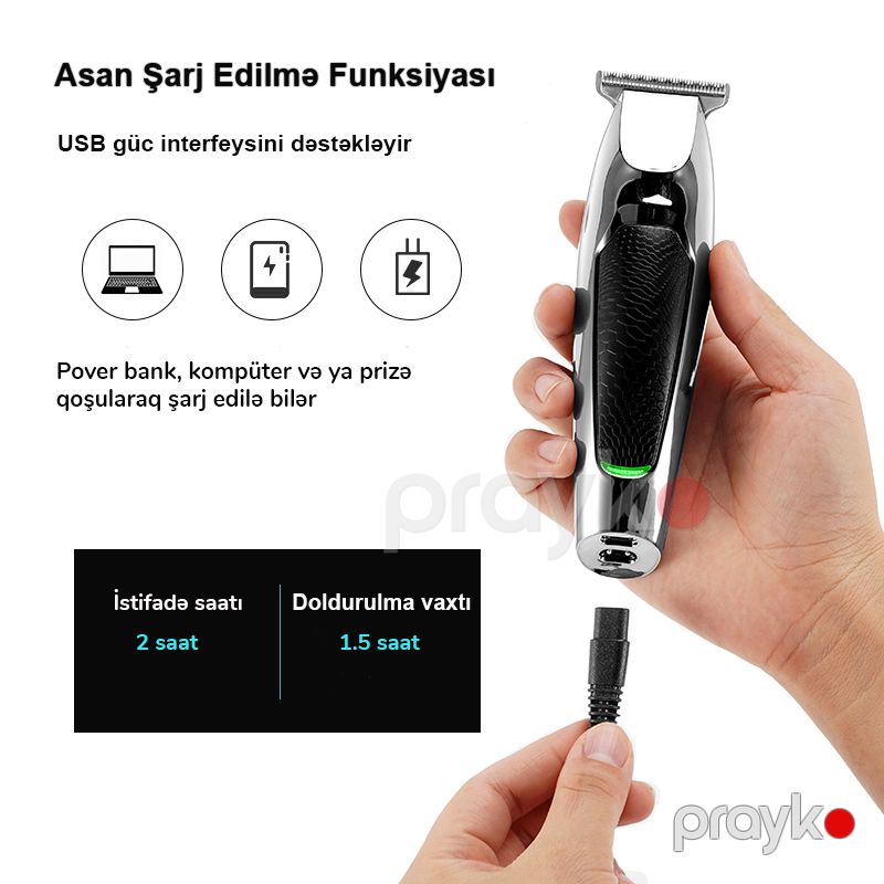 Professional Kişi Saç Kəsmə Makinası Suya davamlı VGR Trimmer Saç Üz və Bədən Maşını — Usturalar, trimmerler və epilyatorlar, Bakı (4)