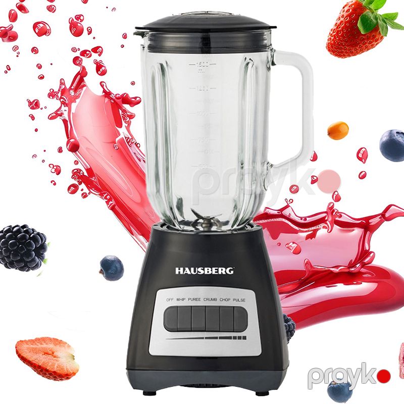 Smoothie Blender Hausberg HB-7772NG 4 Sürətli Paslanmayan Polad Bıçaqlı 1.5L Şüşə Blender — Blenderlər, xırdalayanlar və mikserlər, Bakı (6)
