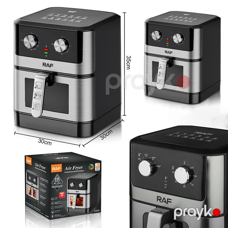 Raf Hava Fritöz 8lt Qara R-5341 1500W Airfrey Peşəkar Air Frey RAF Air Fryer 8lt — Digər mətbəx texnikası, Bakı (4)