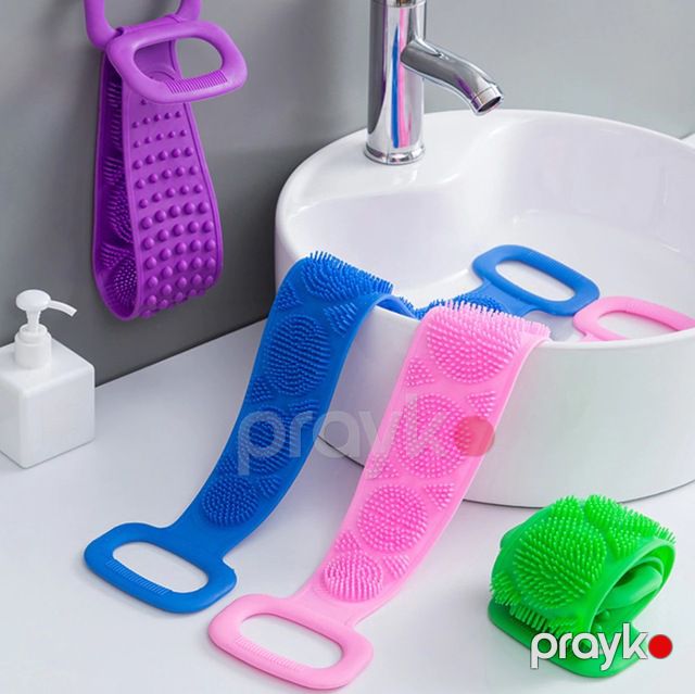 Silikon Hamam Təmizlik Kisəsi Skrubber yumşaq lif təbəqəsi Vanna Kisəsi bədən aşındırıcı Masaj effektli Bədən Təmizləyici Kisə — Mallar, Bakı (6)