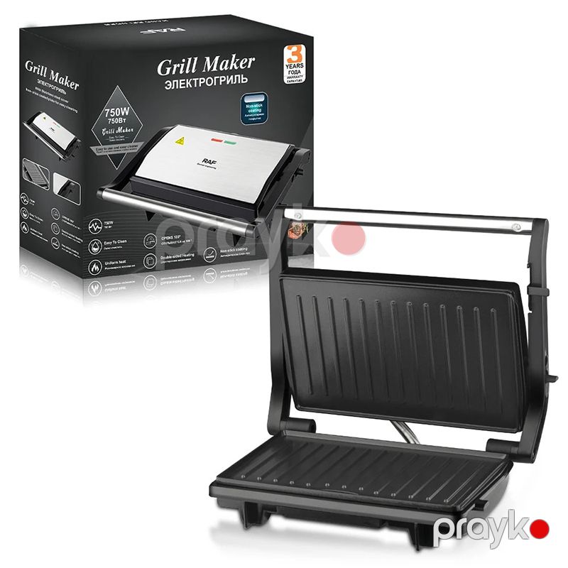 RAF Elektrikli Qril 220V 750W Gücündə Steyk Burger Sendviç Hazırlayıcı Toster 180 Dərəcəli Qeyri-Yapışmayan Qril Toster — Toster və vaflyasıcı, Bakı (7)