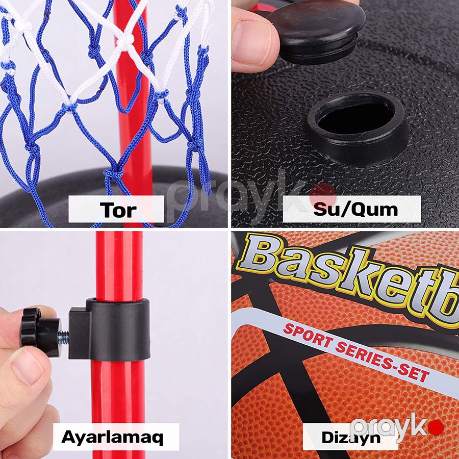 Uşaqlar üçün Yeni Tənzimənə Bilən Basketbol Səbəti Basket Dəsti — İdman, hobi, istirahət, Bakı (5)