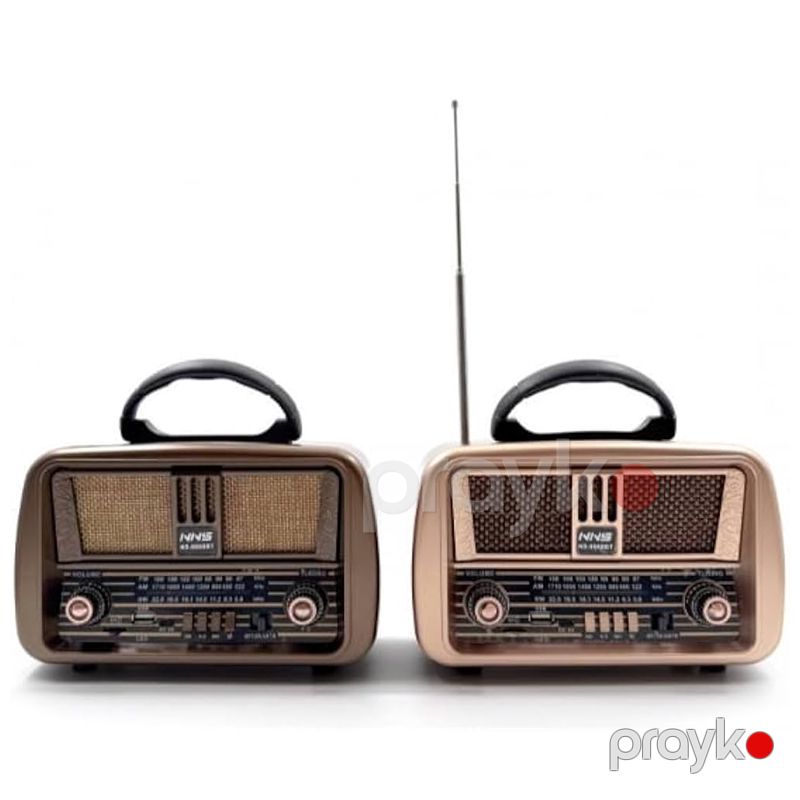 Dexxony NS-8068BT Elektrikli və Doldurula Bilən Vintage Radio - Portativ Bluetooth Taxta Dinamik Retro Radio Vintage — Mallar, Bakı (3)