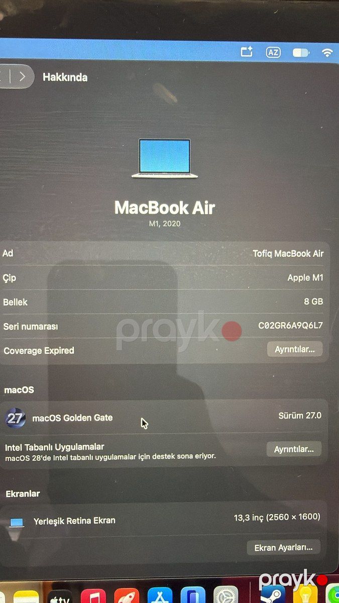 Apple Macbook M1 Air 8/256GB — Noutbuklar, Bakı (3)