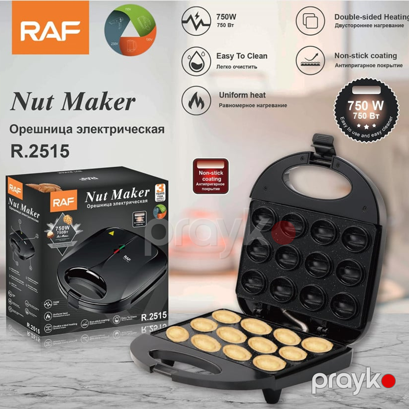 RAF R.2515 - 12 Hissəli Qoz Şirniyyatı Maşını, 750W Güc, Avtomatik Elektrikli Toster — Toster və vaflyasıcı, Bakı (6)