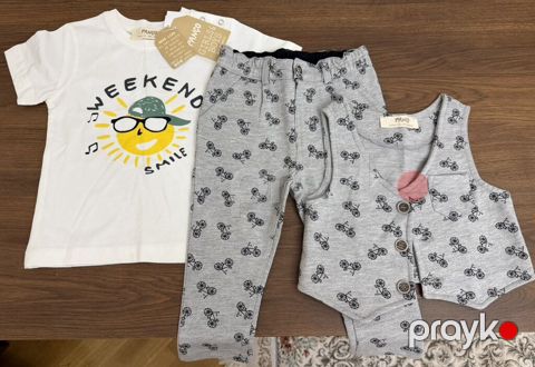 Uşaq geyim dəsti və şalvarlar(PANÇO;ZARA;PANDA KIDS-hamisi yeni — Bakı