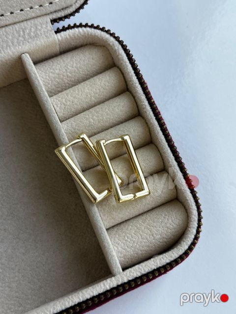 Sırğalar qadınlar üçün, 18K qızıl örtüklü cilalanmış polad, qızılı, 30 mm — Bakı