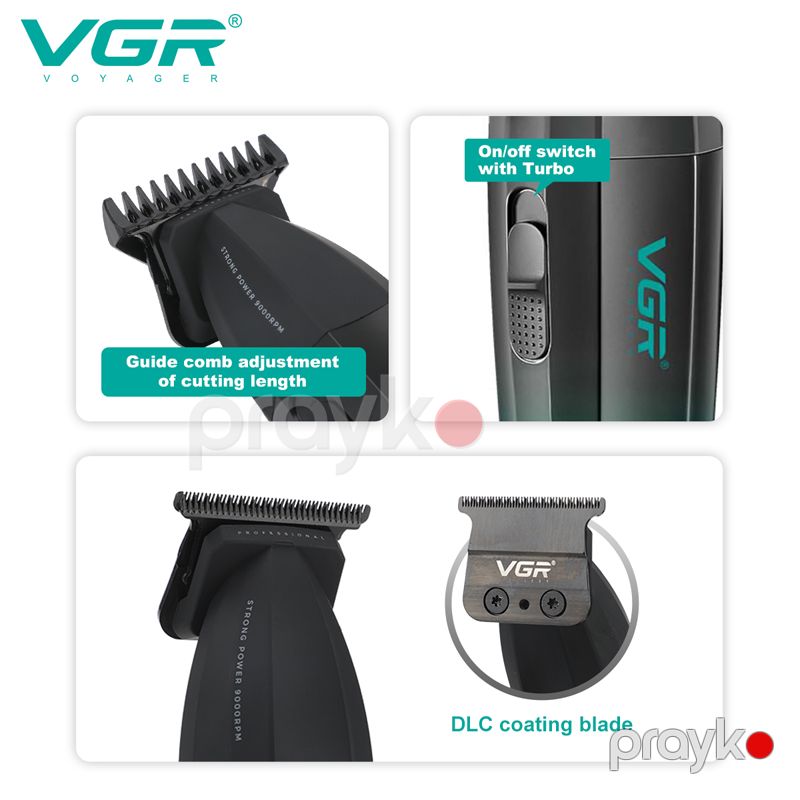 Vgr V-906 - Trimmer Güclü Elektrikli Simsiz Saç Kəsici Saç Kəsici Maşın Şarj Edilə Bilən Trimmer — Usturalar, trimmerler və epilyatorlar, Bakı (3)