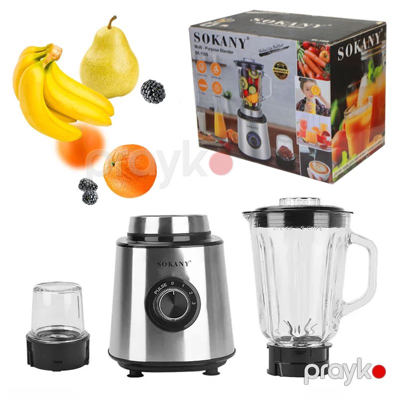 Sokany SK-150s 3 Sürətli Tənzimlənən Meyvə Blenderi Çoxməqsədli Elektrikli Kokteyl Blenderi Şüşə Üyüdücü Blender — Blenderlər, xırdalayanlar və mikserlər, Bakı (5)