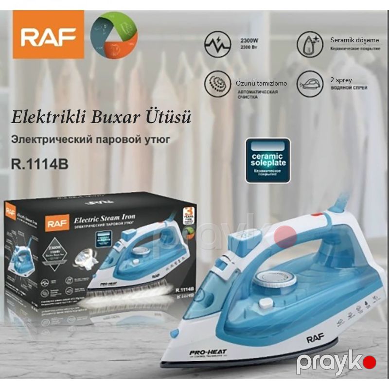 Yeni Professional RAF Buxarlı Ütüsü 2300 W Gücə Sahib Buxar Ütüsü Peşəkar 3 Buxar Özəllikli Buxar Ütüsü — Ev texnikası, Bakı (7)