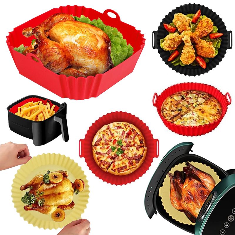 Təkrar İstifadə Edilə Bilən Silikon Fritöz Qızartma Qabları İdeal Qalınlıqda Silikon Bişirmə Tavası — Qablar və mətbəx əşyaları, Bakı (3)