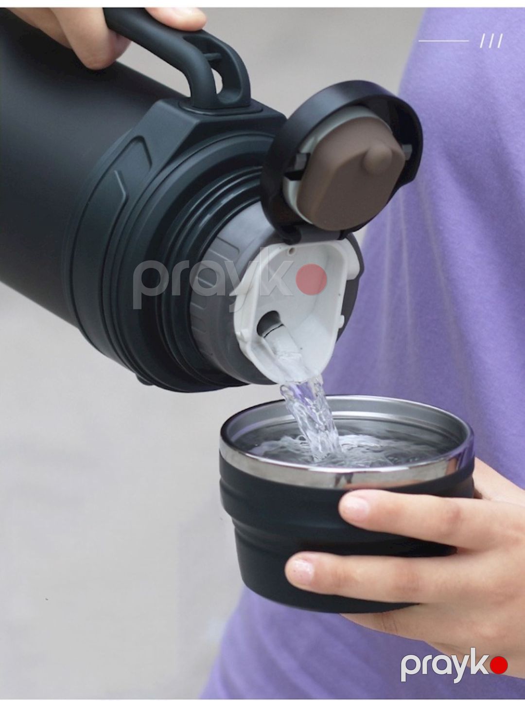 Termos KK9L, 2000 ml, paslanmayan polad, qara — Mallar, Bakı (2)