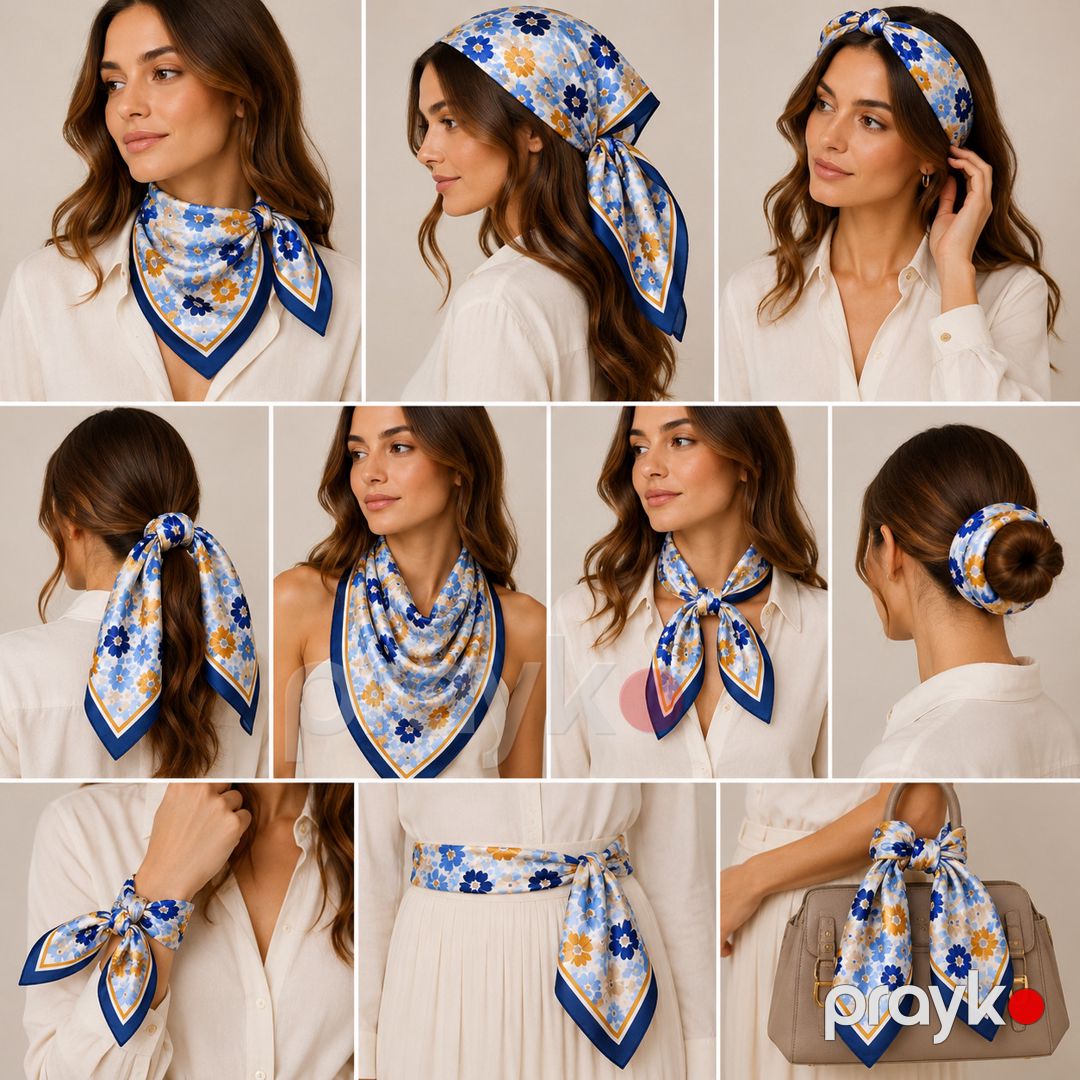 Qadınlar üçün yaylıq 5591, rəngbərəng, parça, 45x45 sm — Mallar, Bakı (2)