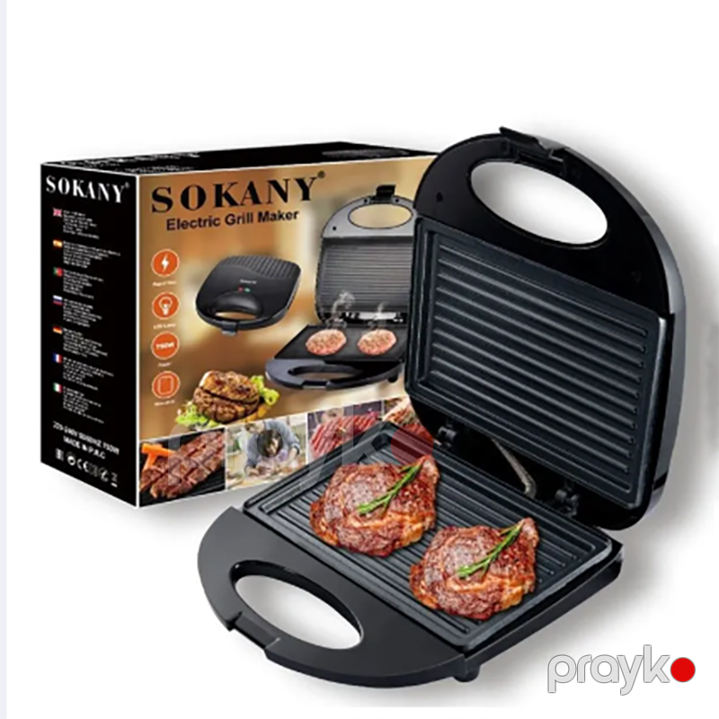 Sokany Elektrikli Qril Sendvic Maşını SK-116 Xüsusi Yapışmayan Örtüklü Profesionnal Termostat Nəzarətli Toster Grill Maker Sandwich Maker — Toster və vaflyasıcı, Bakı (7)