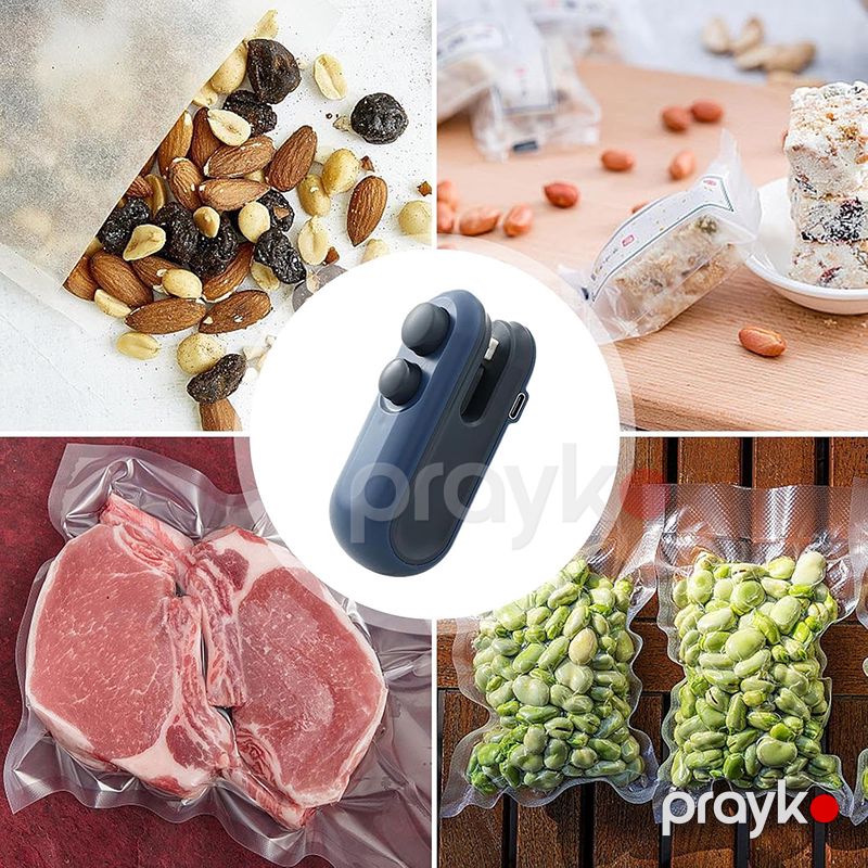 Portativ Qıda Ambalajı Plastik Torba Paketləyici Təkrar Şarj Edilə Bilən Mini Paket Klip Mühürləyici Qida Paketləmə Cihazı — Qablar və mətbəx əşyaları, Bakı (4)