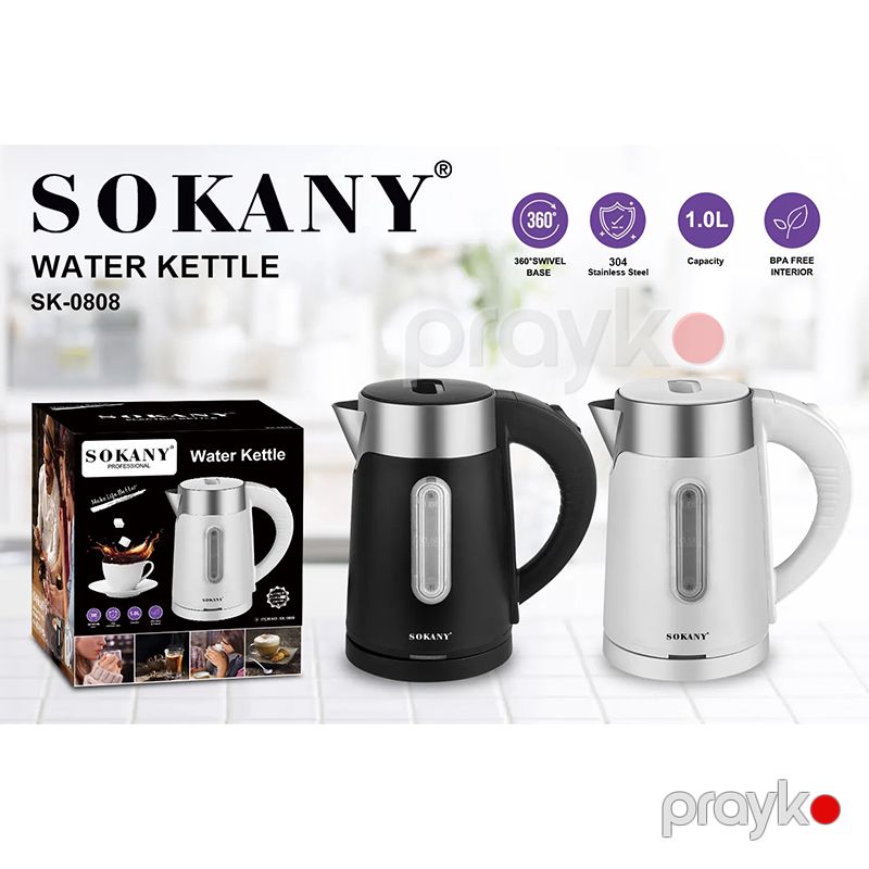Sokany SK-0808 Elektrikli Çaydan Paslanmayan Polad Elektrikli Çaydan 1200W — Elektrik çaydanları və termoslar, Bakı (6)