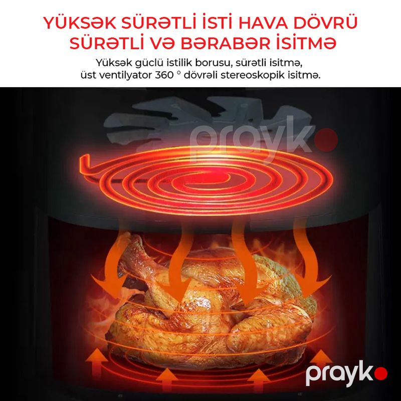Elektrikli Fritöz Qızardıcı Sokany 5L Tutumlu Sokany SK-8028 1400W Air Fryer — Digər mətbəx texnikası, Bakı (6)