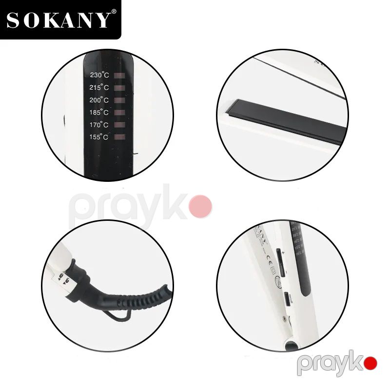 Sokany Professional LED Saç Düzləşdirici Fen 155-230 Ayarlana Bilən Seramik Panel Salon Üçün Uyğun Düzləşdirici Fen — Fən, Bakı (7)